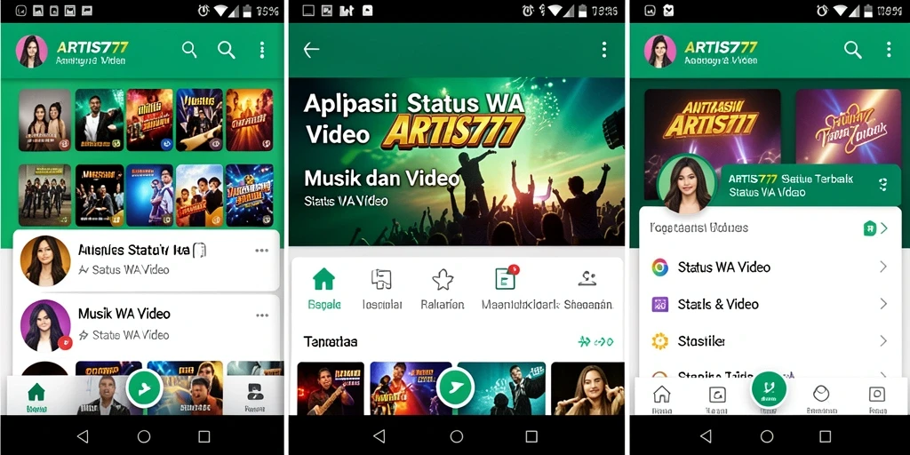 Tampilan antarmuka ARTIS777 yang menarik untuk Status WA Video.