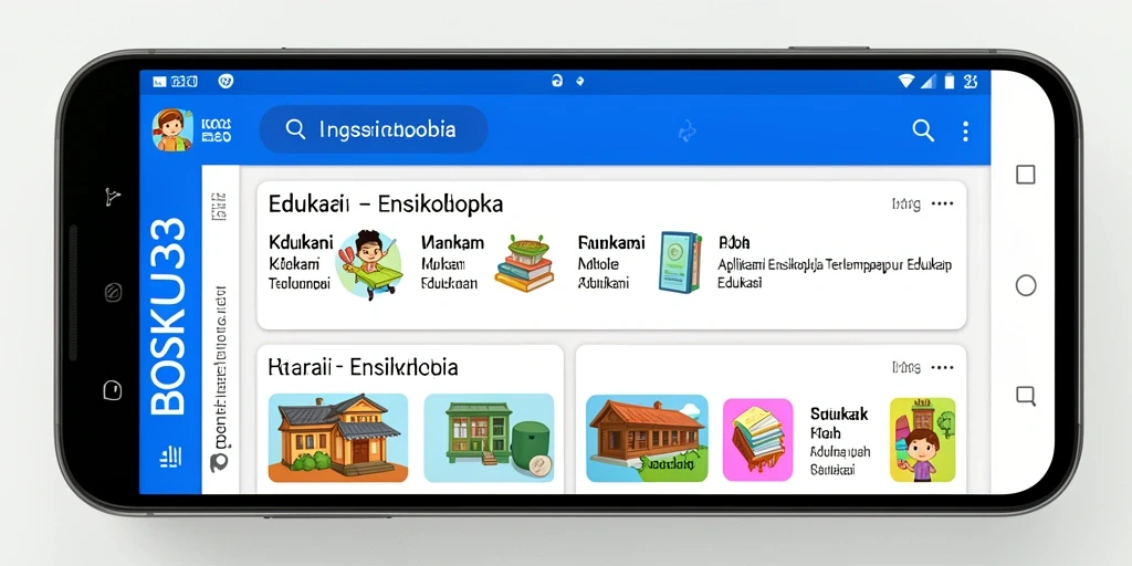 Antarmuka modern dan informatif dari aplikasi Ensiklopedia BOSKU33.