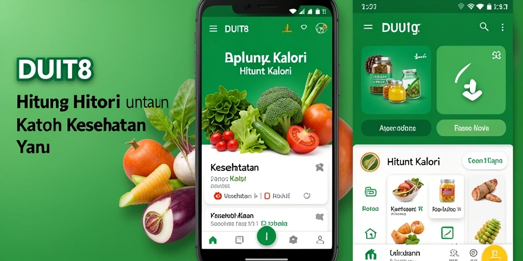 Tampilan antarmuka DUIT8 yang menarik dan fungsional untuk menghitung kalori.