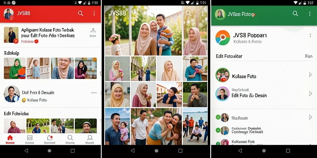 Antarmuka JVS88 menampilkan berbagai pilihan kolase foto yang menarik dan mudah digunakan.