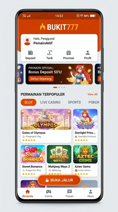 Tampilan link alternatif bukit777