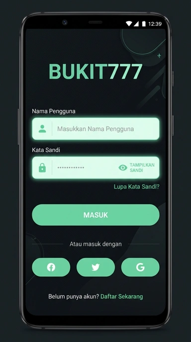 Tampilan halaman login bukit777