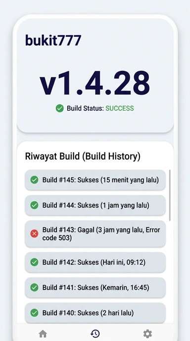 Tampilan riwayat versi bukit777